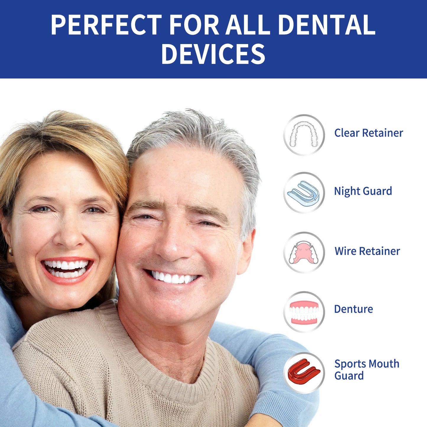 100PCS Denture Cleaning Tablets Removes Odor Oral Cleaning Retainer Cleaner for Aligner Mouth Night Guard