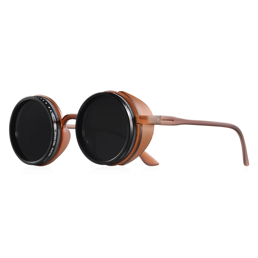 CRIXALIS Handmade ND Adjustable Sunglasses 1~9 Manual Dimming Glasses Fishing Filter UV400 Retro Steampunk Polarized SunGlasses