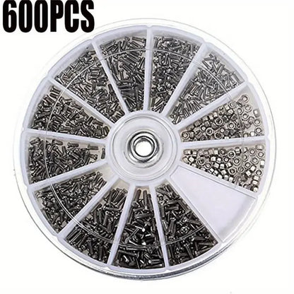 Eyeglass Screw Repair Kit: Repair Screws, Nose Pad Screws, Temple Screws Repair Set 12 Types