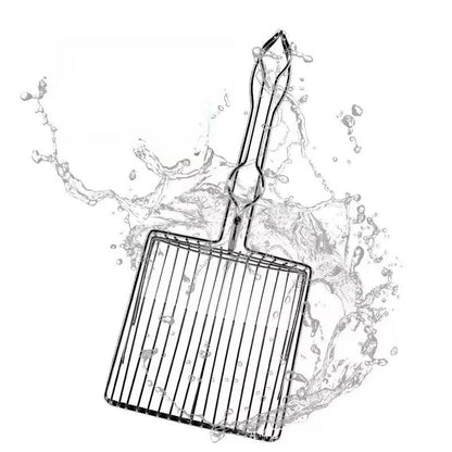 Pet Dung Shovel Stainless Steel Cat Litter Shovel Pet Cleaning Tool Cat Litter Spoon Stainless Steel Durable Handle