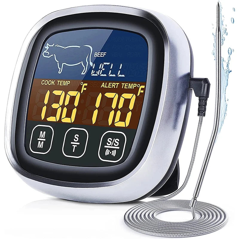 HOMEFISH Digital Meat Kitchen Thermometer Stainless Waterproof Meat Temperature Thermometre Probe Oven Cooking BBQ