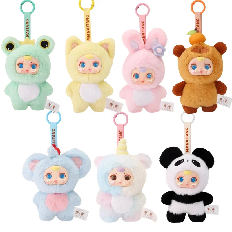 New Cute Milk Candy Capybara Elephantidae Panda Anime Figure Plush Pendant Backpack Decor Blind Box Surprise Toys Birthday Gifts