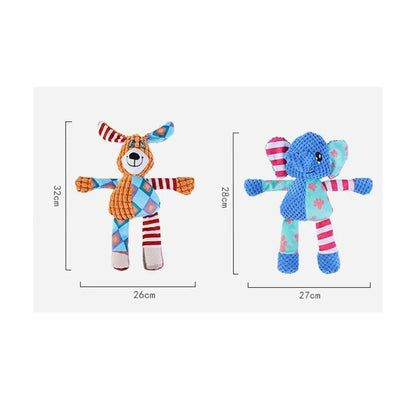 Pet Plush Toy Cute Animals Bite Resistant Interactive Squeaky Dog Chewing Toy Pet Dog Teeth Cleaning Chew Toy Pet Supplies