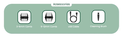 Men's Electric Groin & Body Shaver - Waterproof Dual Head Trimmer Kit w/ LED Light & Foil Blades