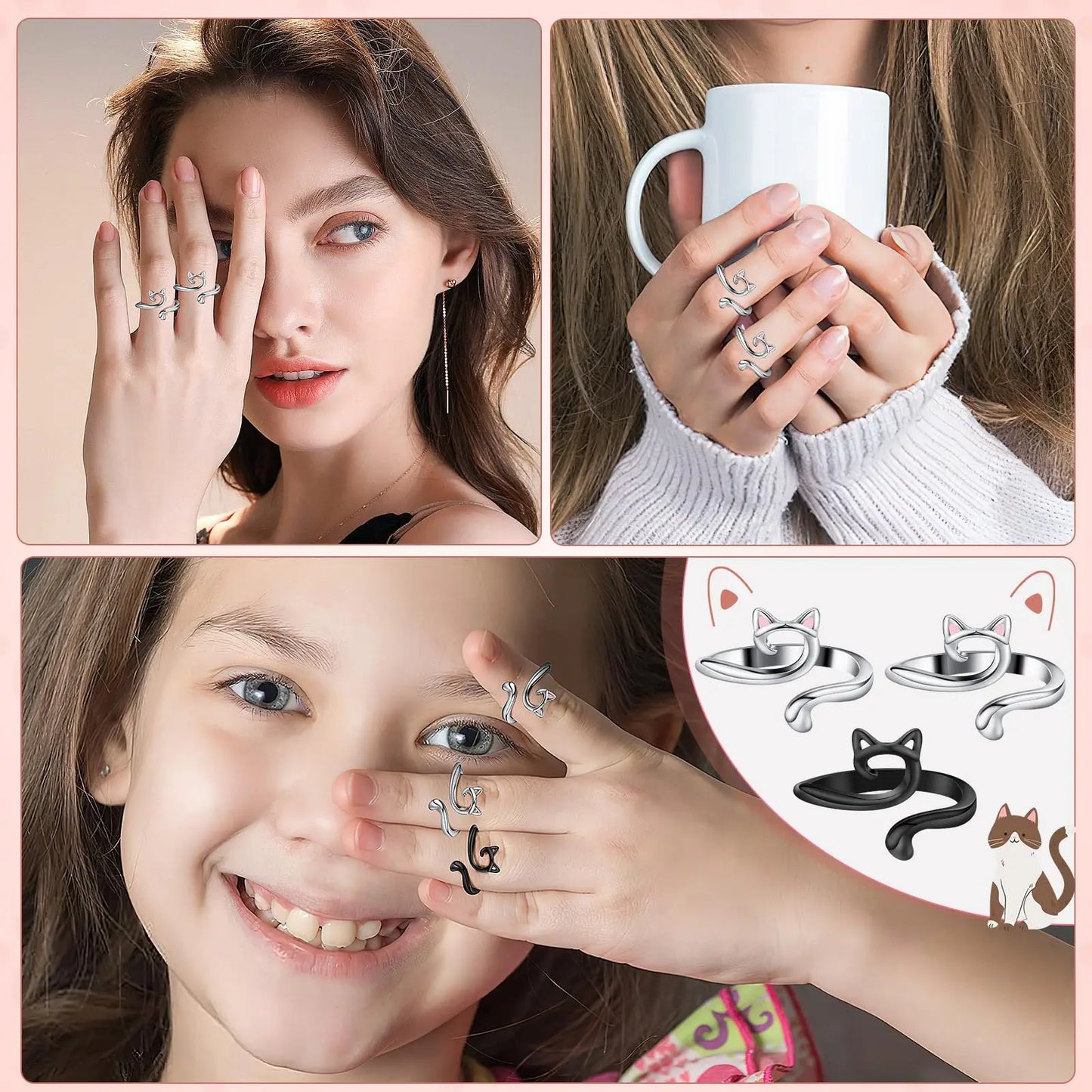 2pcs Adjustable Knitting Crochet Loop Ring Knittied Yarn Guide Finger Faster Holder Thimble Crocheters Thread Ring Sewing Tools