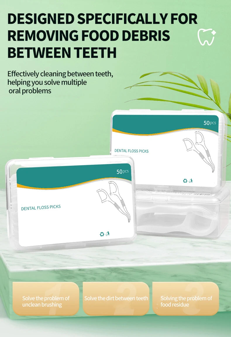 1000/600/300/150PCS - Ultra fine dental floss stick - Clean the gaps between teeth with one piece - Oral care tool