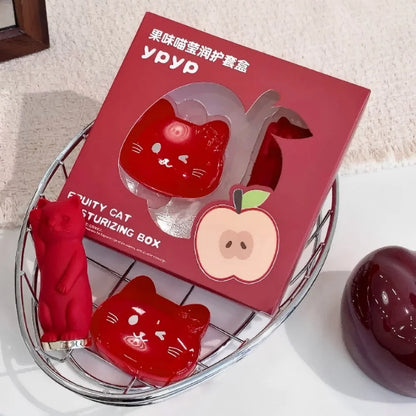 YpYp Fruity Cat Moisturizing Sheath Box Cute Cat Lipstick Lip Mask Moisturizing Maintenance Color Makeup Set