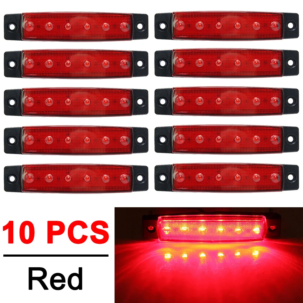 10 PCS Car External Turn Signal LED Lights 24V 12V Auto Bus Truck Lorry UTE Trailer Tail Warning Lamp Brake Indicator Lights
