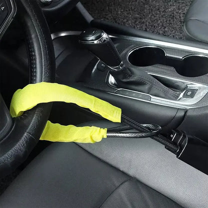Truck steering wheel lock Universal auto seat belt buckle lock rope Car 5mm thick braided steel cable anti-theft safety lock set