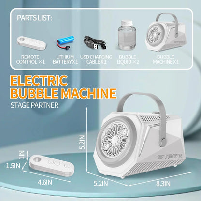 10 holes Bubble machine electric charging remote control squirt toy for outdoor garden party Create surprises bubble blower kids
