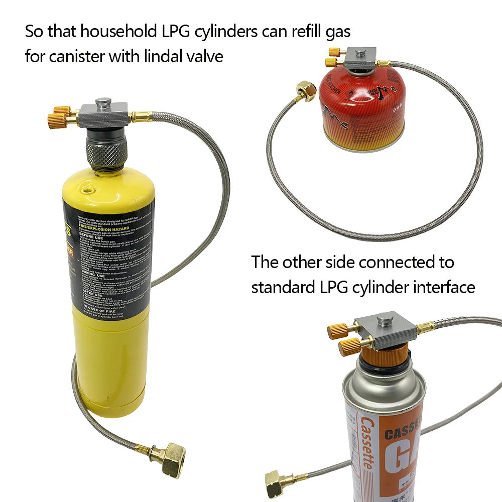 Europe Outdoor Cylinder Filling Adapter Gas Refill Adapter Gas Flat Cylinder Tank Coupler Adaptor With Pressure Relief Valve
