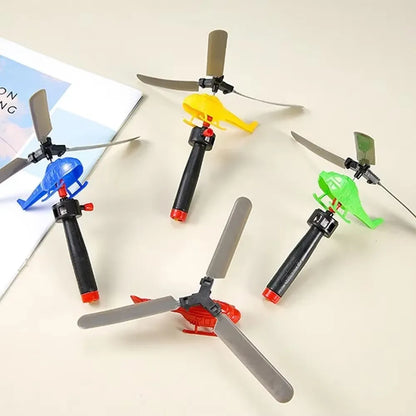 1/3/6 PCS Outdoor Sports Flying Toys Handle Pull Wire Planes Toys Flying Toy Helicopter, 360° Rotating Helicopter