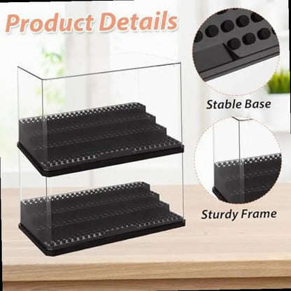 1pc 3-Tier Universal Minifigure Storage Box, Acrylic Collection Display Case, Dustproof Minifigure Organizer Compatible