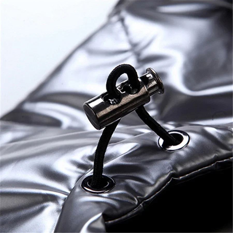 Men’s Glossy Hooded Winter Padded Vest - Waterproof Thicken Sleeveless Jacket, Casual Warm Outwear Waistcoat (Up to 4XL)