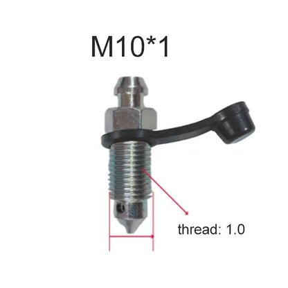 Motorcycle Brake Pump Calipers Exhaust Bleed Screw with Rubber Dust Cap for Moped Scooter M8 M10 1.25 1.0 Picth
