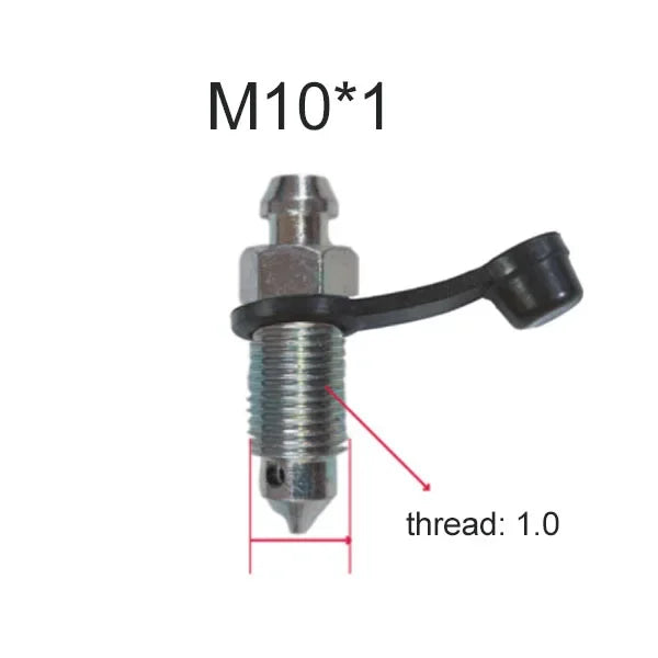 Motorcycle Brake Pump Calipers Exhaust Bleed Screw M8 M10 1.25 1.0 Picth with Rubber Dust Cap for Moped Scooter