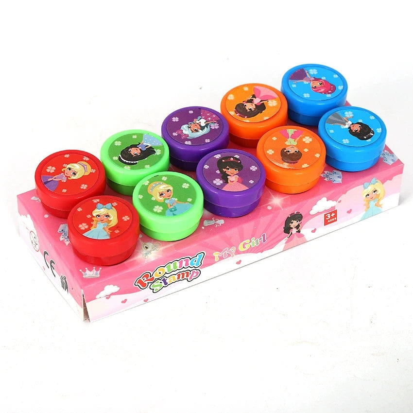 10pcs Assorted Stamps for Kids Self-ink Stamps Children Toy Stamps Smiley Face Seal Scrapbooking DIY Painting Photo Album Decor