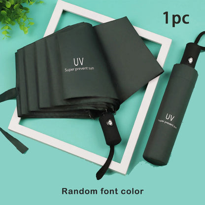 8-Rib Automatic High Quality Umbrella - One-Touch Open/Close, Compact Foldable Design for Men & Women, Navy & Black, Business &