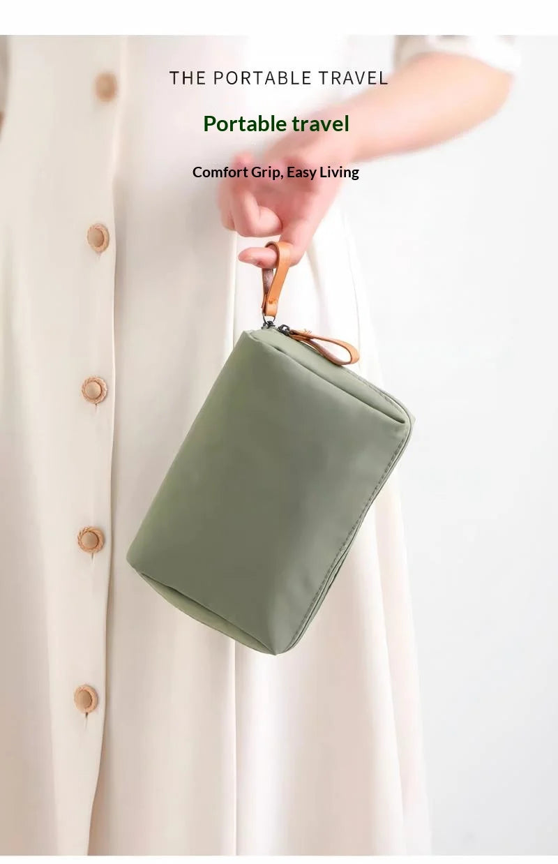 HOMEFISH Women Cosmetic Bag Solid Color Korean Style Makeup Bag Pouch Toiletry Bag Waterproof Makeup Organizer Case Luxury Bag