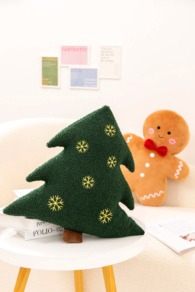 Adorable Ginger Bread Plush Toy Stuffed Caramel Chocolate Gingerbread Man Cushion Christmas Tree House Bow Ring Decor Xmas Deer