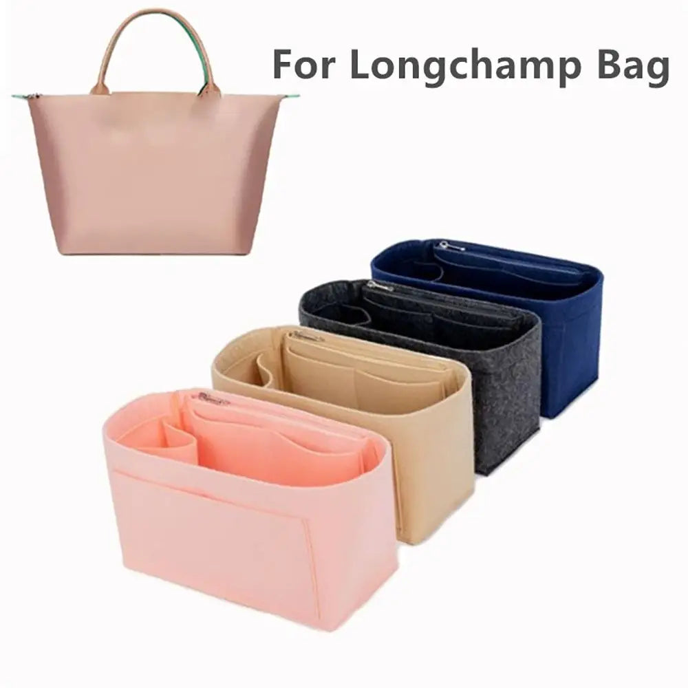 Dustproof Felt Liner for Longchamp Bag Felt Insert Liner Purse Organiser Pouch Handbag Tote Internal Organizer Bag with Pockets
