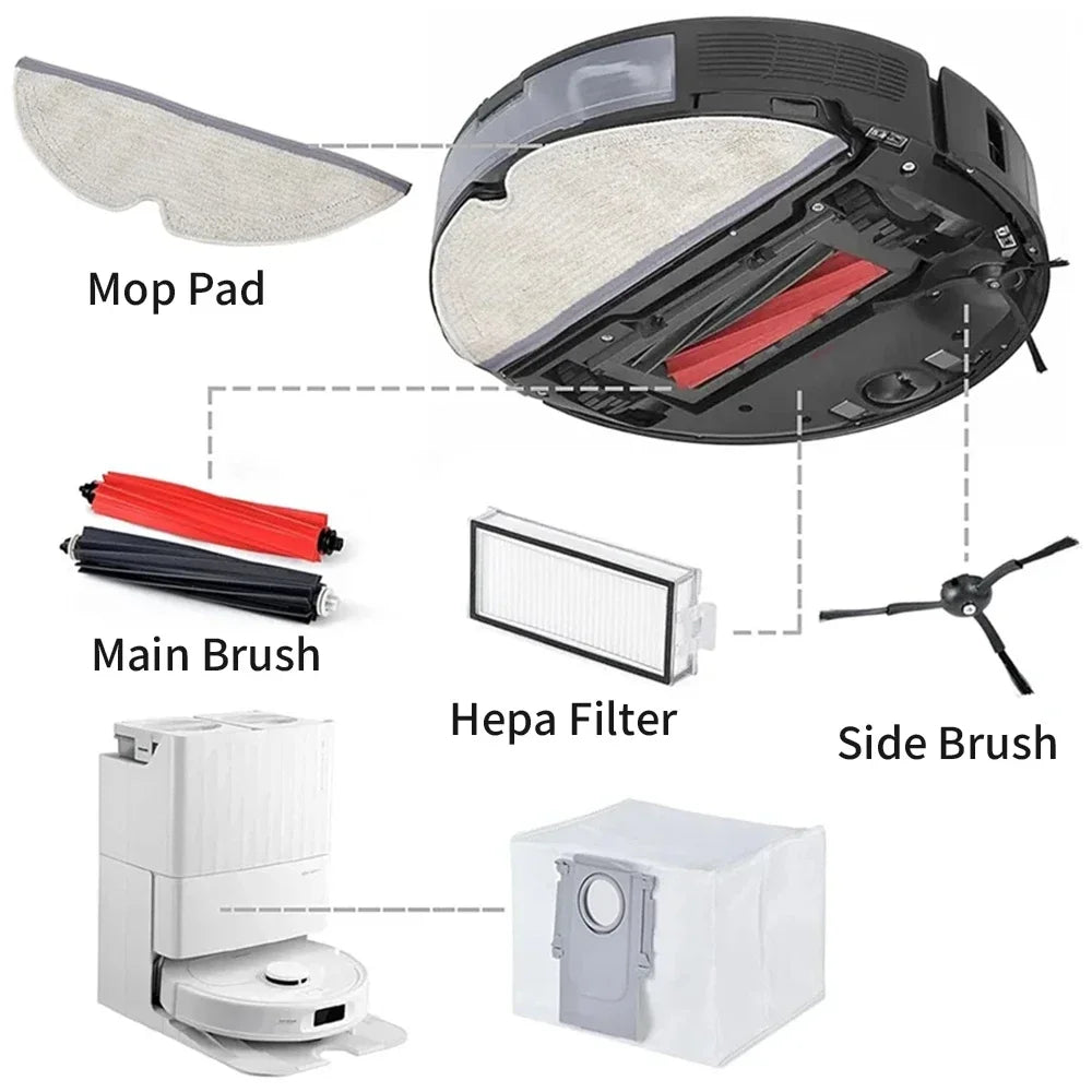 Side Brush Accessories For Xiaomi 1S For Roborock S5 S6 S5MAX S50 S60 S7Max S8 Pro Ultra E4 E5 Q5Pro Q8 Max T8 Robot Vacuum Part