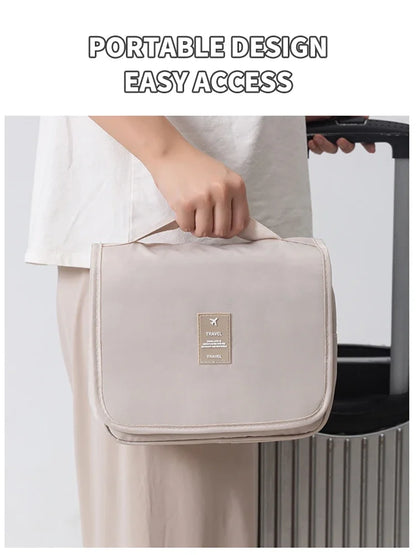 Handheld large capacity dry wet separation waterproof storage bag, wash bag travel convenient multifunctional hanging makeup bag