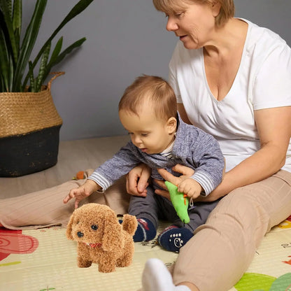 Simulated plush electronic dog, robotic dog, electronic pet that walks and barks, electric puppy toy, holiday gift