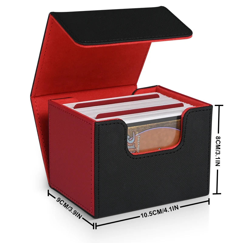 Card Deck Box,PU leather strong magnet card case, Holds 120+ Single Sleeved Cards,fits for Magic, Yugioh TCG cards
