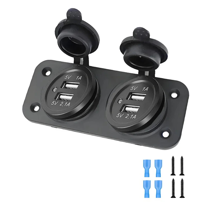 DIY 1/2/3 Holes Panel Waterproof Cigarette Lighter Socket Power Outlet Replacement Kits for Car Motorcycle Boat RV Truck 12V