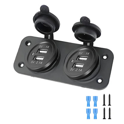 DIY 1/2/3 Holes Panel Waterproof Cigarette Lighter Socket Power Outlet Replacement Kits for Car Motorcycle Boat RV Truck 12V