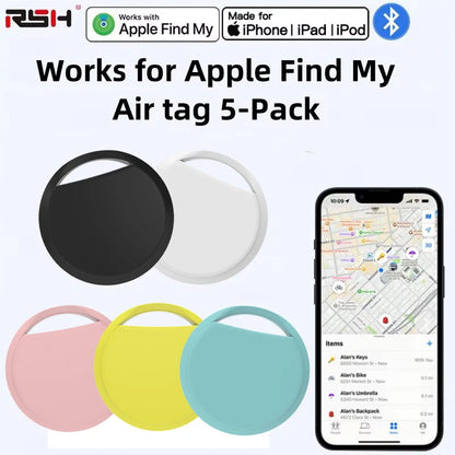5-pack Smart Air tag(only IOS),Work with Apple Find My (iOS only), GPS Global positioning Smart tracker for key bag car wallet