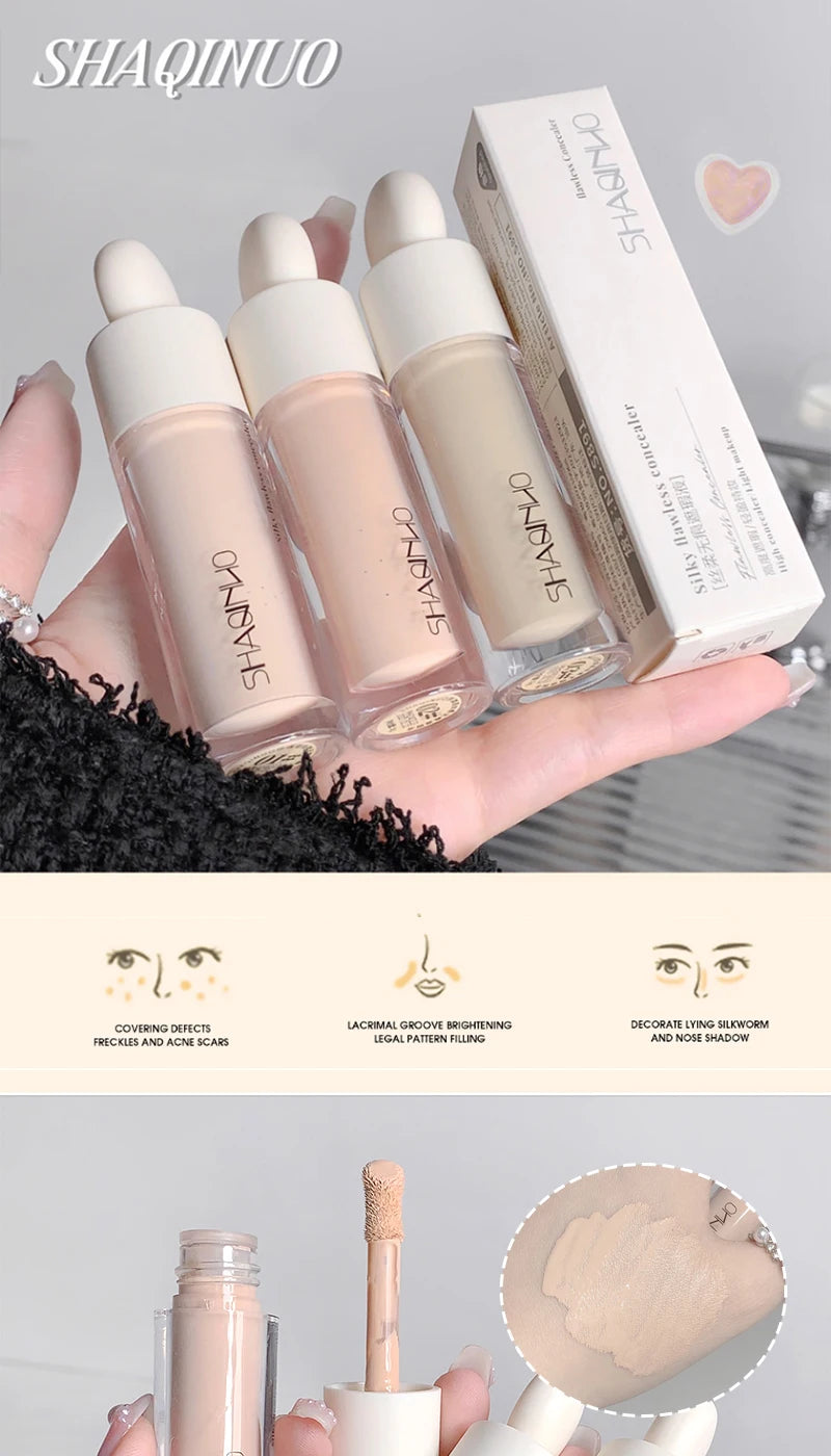 SHAQINUO Flawless Hydrating Concealer - Brightens Dark Circles & Smooths Tear Troughs | Long-lasting Formula, Non-cakey Finish