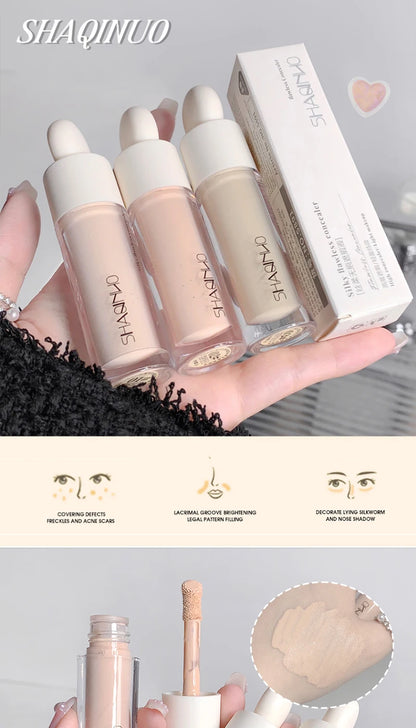 SHAQINUO Flawless Hydrating Concealer - Brightens Dark Circles & Smooths Tear Troughs | Long-lasting Formula, Non-cakey Finish