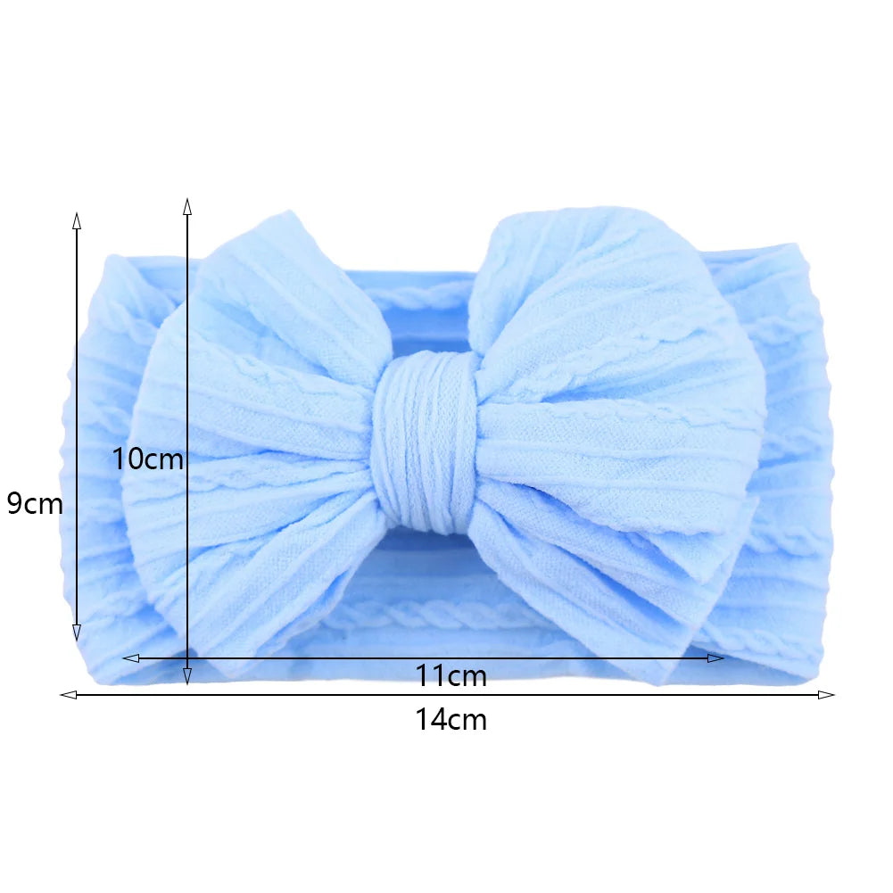 Solid Cable Bows Baby Headbands for Child Nylon Layers Kids Elastic Hairbands Headwraps Newborn Boys Girls Hair Accessories