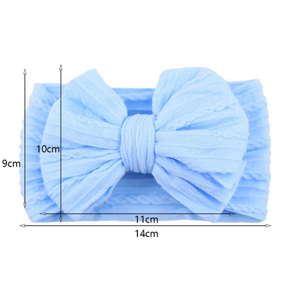 Solid Cable Bows Baby Headbands for Child Nylon Layers Kids Elastic Hairbands Headwraps Newborn Boys Girls Hair Accessories