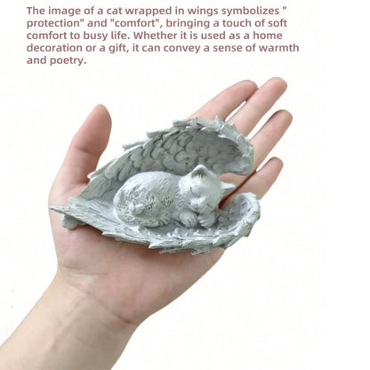 dog/Cat Angel Memorial Statue Commemorates Our Lost Fur Baby,Cat Figurines is Placed in The Outdoor Garden or Tombstone, Resin
