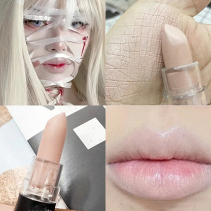 Clay Nude Lip Primer Concealer Cover Dark Lips Stick Long Lasting Gothic Matte Black Halloween White Cosplay Makeup Lip Base