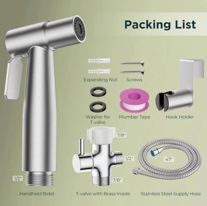 Household toilet companion, one in two out triangle valve, bathroom washer, high-pressure booster spray gun, water gun