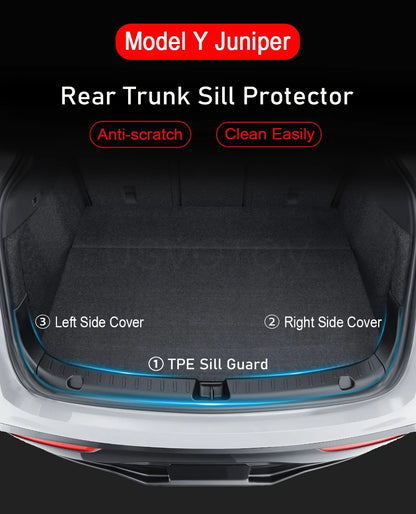 Rear Trunk Bumper Protector Guard For Tesla Model Y Juniper Launch Accessories 2025 2026 Trunk Threshold Sill Cover Mat Plate