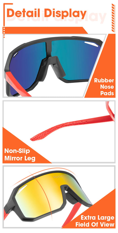 SCVCN Polarized Sunglasses for Men Cycling Bicycle Road Mountain Bike Glasses Driving Women Casual Sports Hiking Glasses UV400