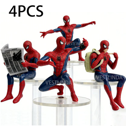1/4PCS Superhero Spiderman Marvel Model 7-9 cm Action Doll Mini Avengers Toy Collection Ornaments Around Game Christmas Surprise