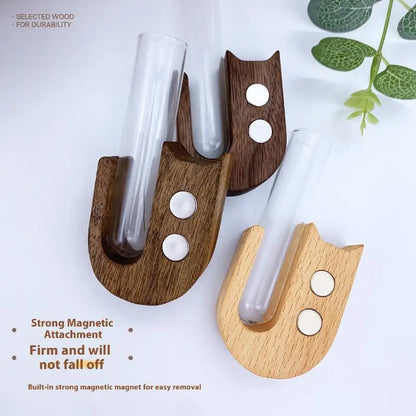 【E】Transparent Glass Cat Whisker Jar Pet Hair Holder Refrigerator Magnet Decor Memorial Gift For Pet Lovers