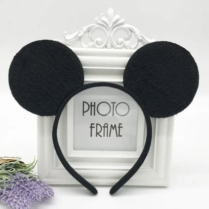 Girls Cute Mickyy Dress Up Ear Headband Hair Ornament Mouse Black Red Pink Headband Minnie Bow Korean Headband Headband Clip