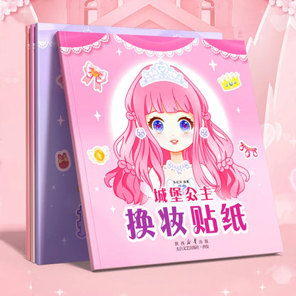 1set Toy Puzzle Stickers Reusable for Girls Cartoon Princess Make a Face Stickers Handicrafts Creative Kids Stickers