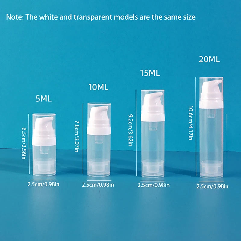 5-50ml Mini Portable Vacuum Press Type Bottle Refillable Makeup Cosmetics For Cream Gel Moisturizers Liquid Lotion Bottles