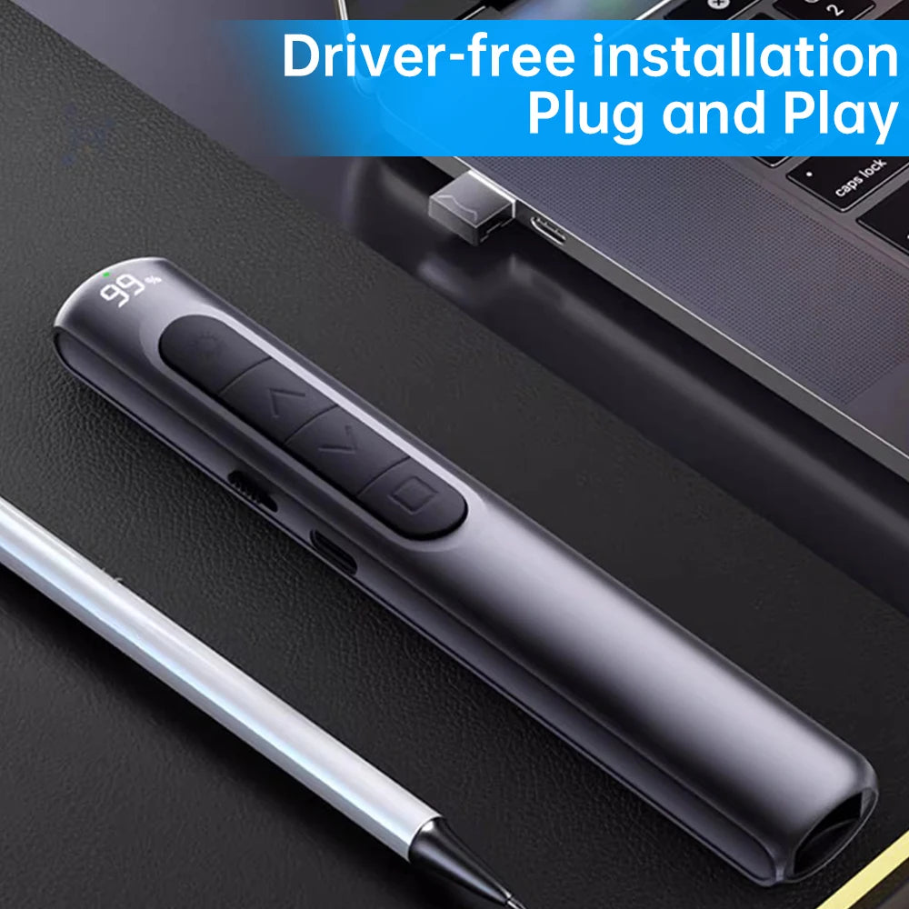 Powerpoint Pen Wireless Presentation Clicker Type-C Rechagable Remote Control Pen for Office Teaching Projector PPT Presenter