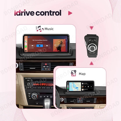BONROAD Wireless Carplay Android auto Multimedia Player Car Radio For BMW 3 Series E90 E91 E92 E93 Touch Screen With Bluetooth