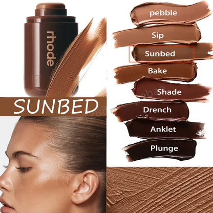 Rhodeskin Contour Stick Waterproof Bronzer Natural Finish Nose & Jawline Contouring Pocket Gift for Women Daily Party Makeup