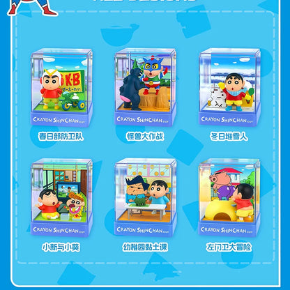 Crayon Shin-Chan Action Kamen‌ Kazama Tōru Bochan Anime Figure Model Doll Colorful Daily Iife Micro Scene Blind Box Toys Gifts